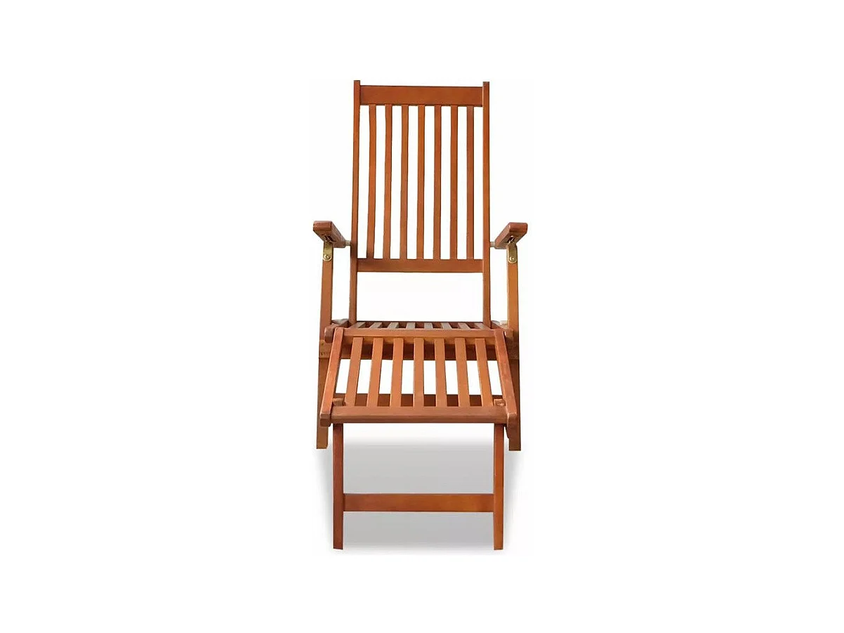 Chaise longue pliable acacia massif foncé Sikash