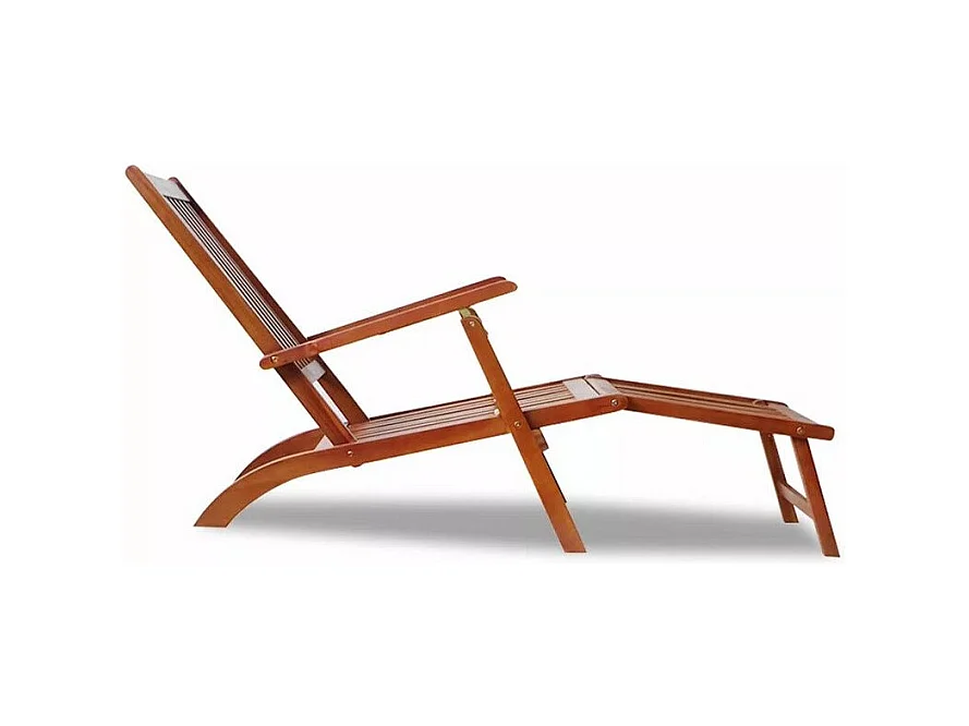 Chaise longue pliable acacia massif foncé Sikash