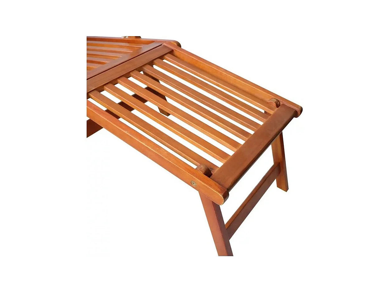 Chaise longue pliable acacia massif foncé Sikash