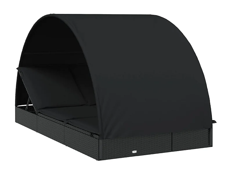 Transat 2 places avec toit rond noir 211x112x140