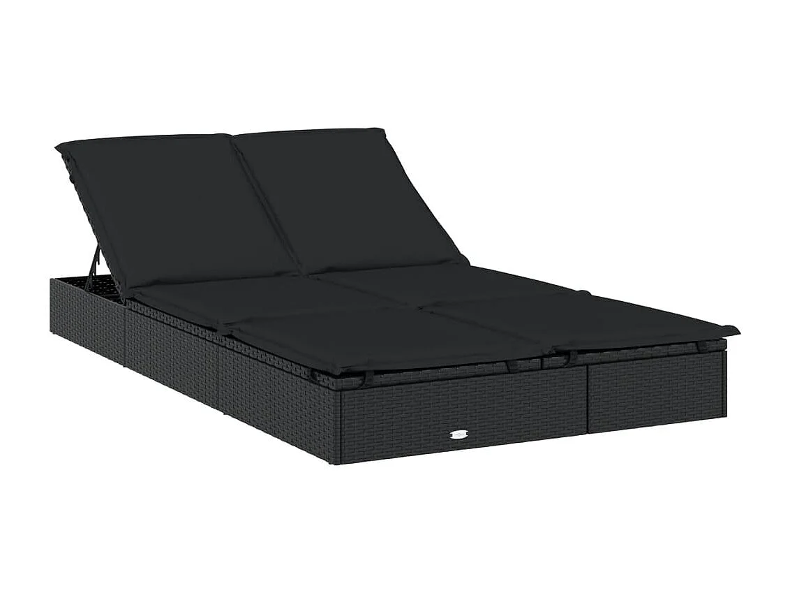 Transat 2 places avec toit rond noir 211x112x140