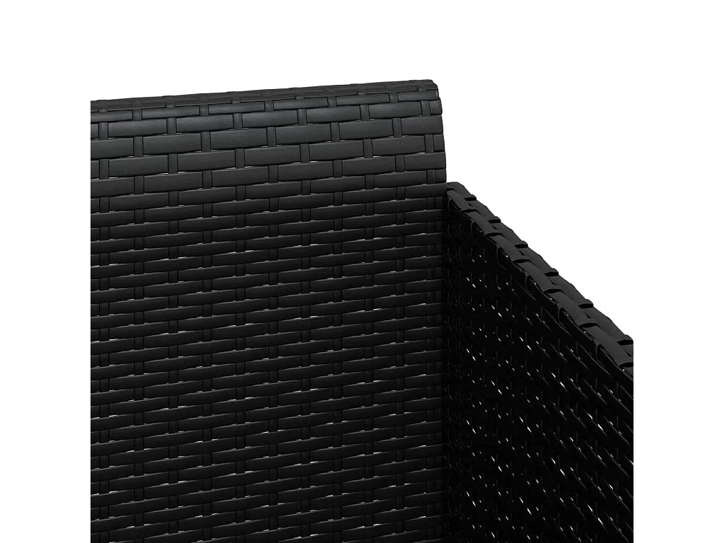 Chaise longue avec coussins noir 182x118x63 résine tressée