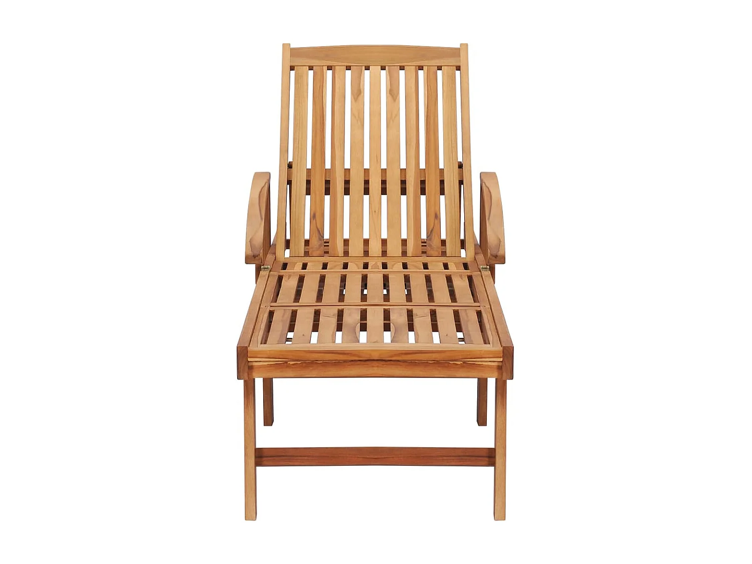 Chaise longue avec table et coussin Bois de teck solide 8