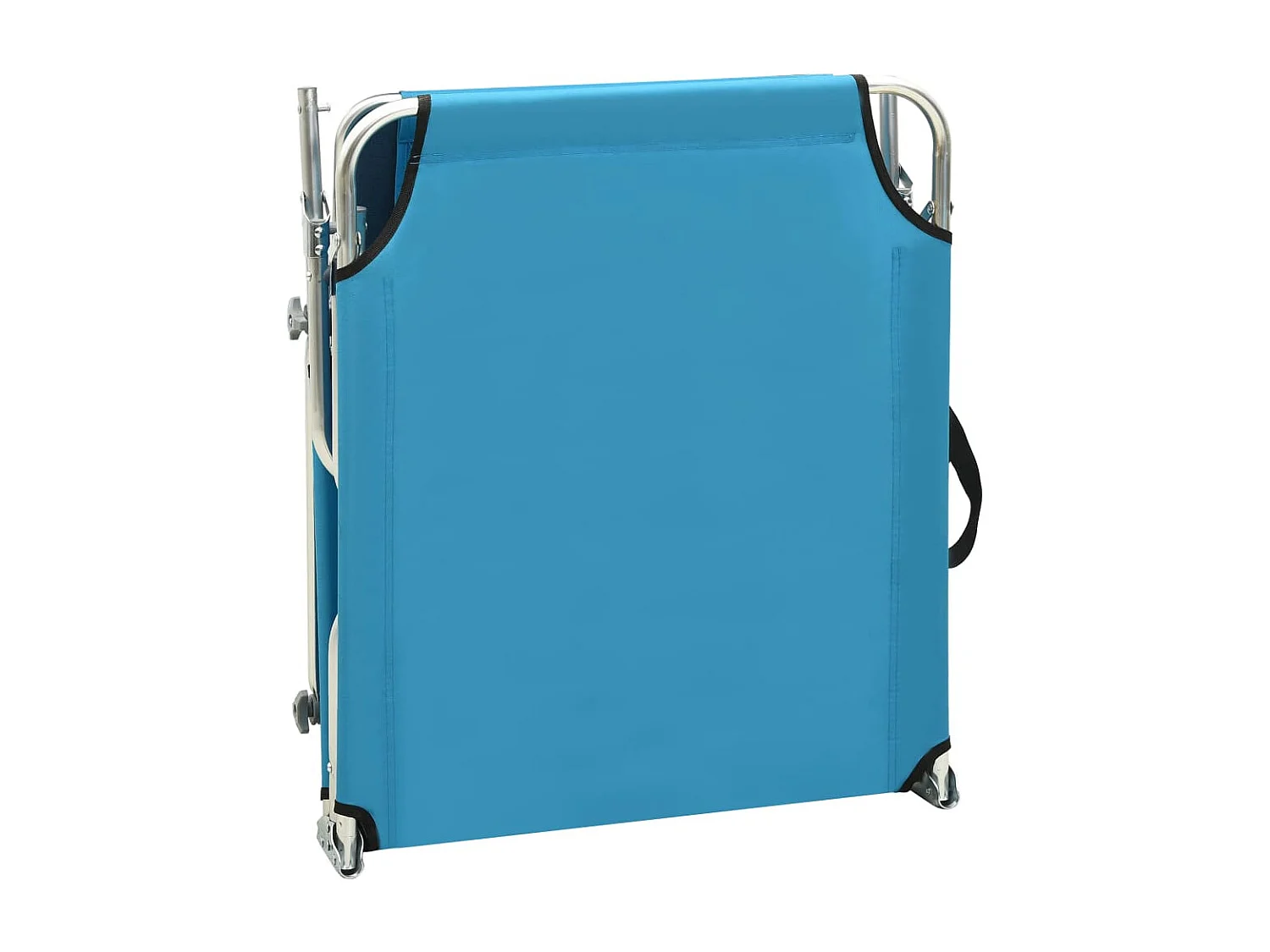 Chaise longue pliable avec auvent Bleu Aluminium 2
