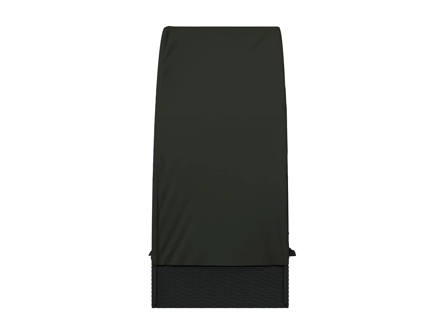 Chaise longue avec toit rond noir 211x57x140 résine tressée