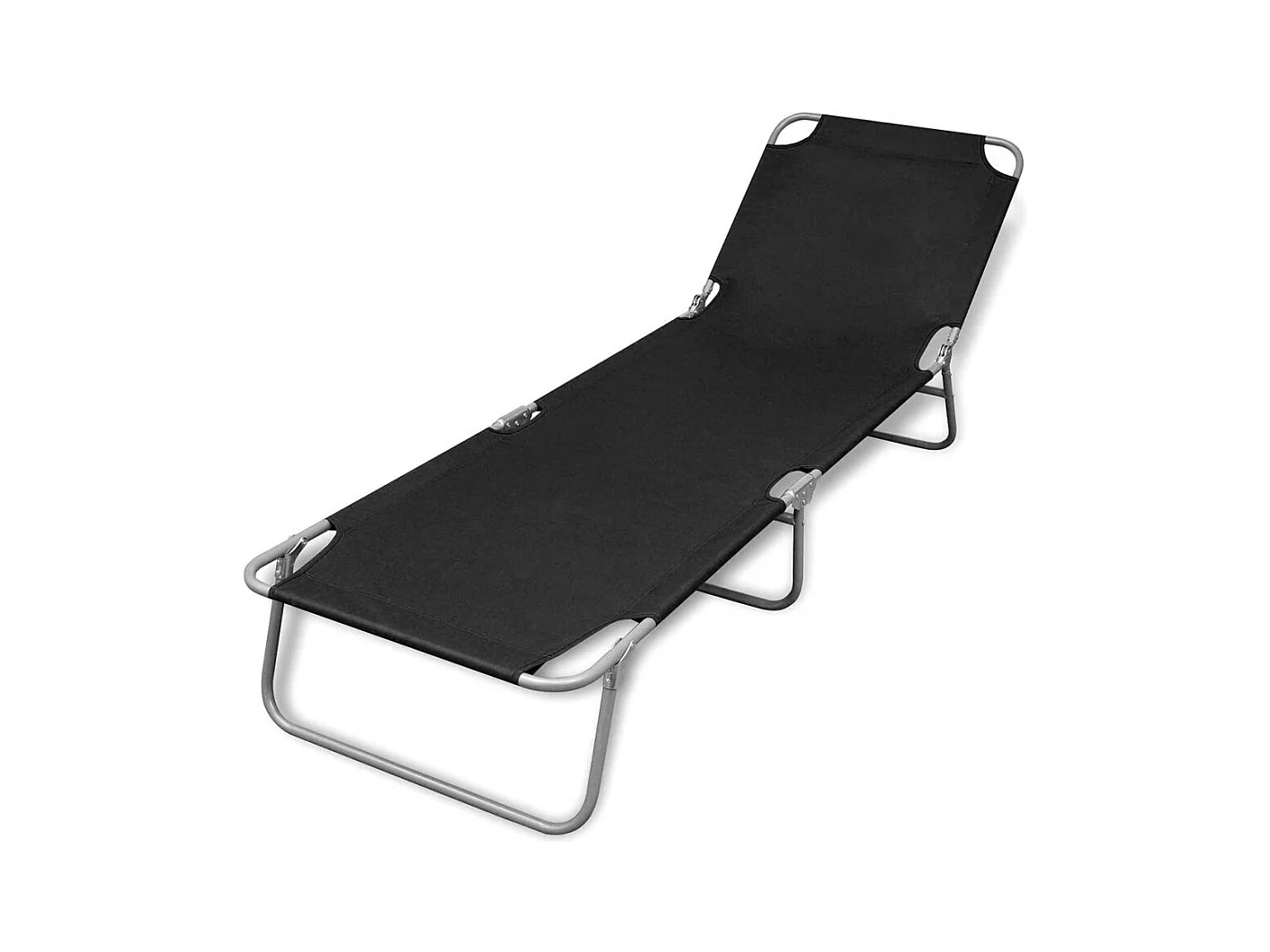Chaise longue pliable Acier enduit de poudre Noir