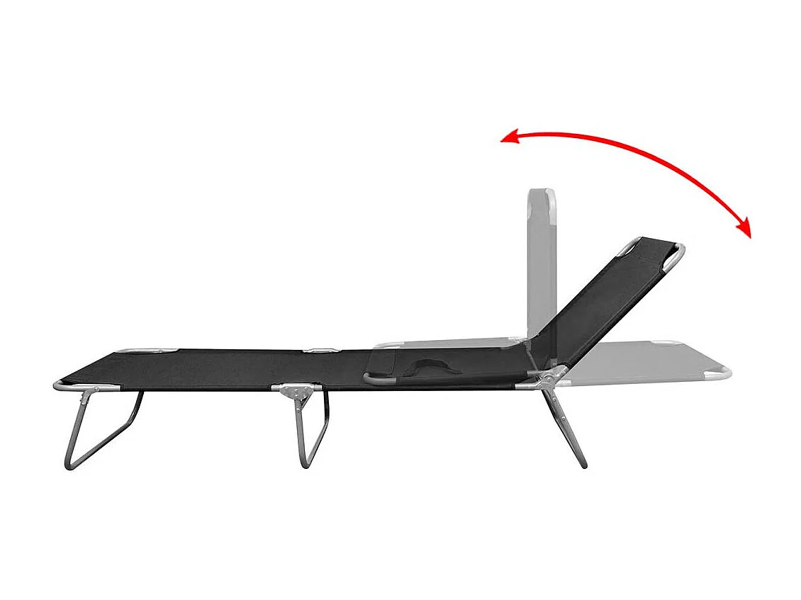 Chaise longue pliable Acier enduit de poudre Noir