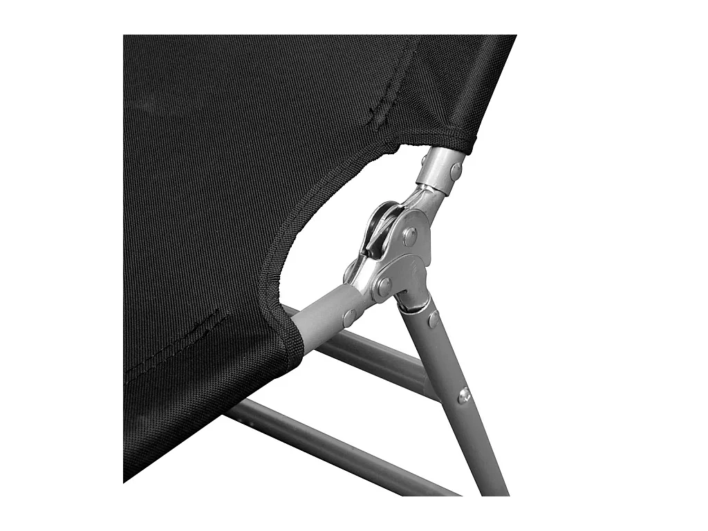 Chaise longue avec coussin de tête Acier enduit de poudre Noir