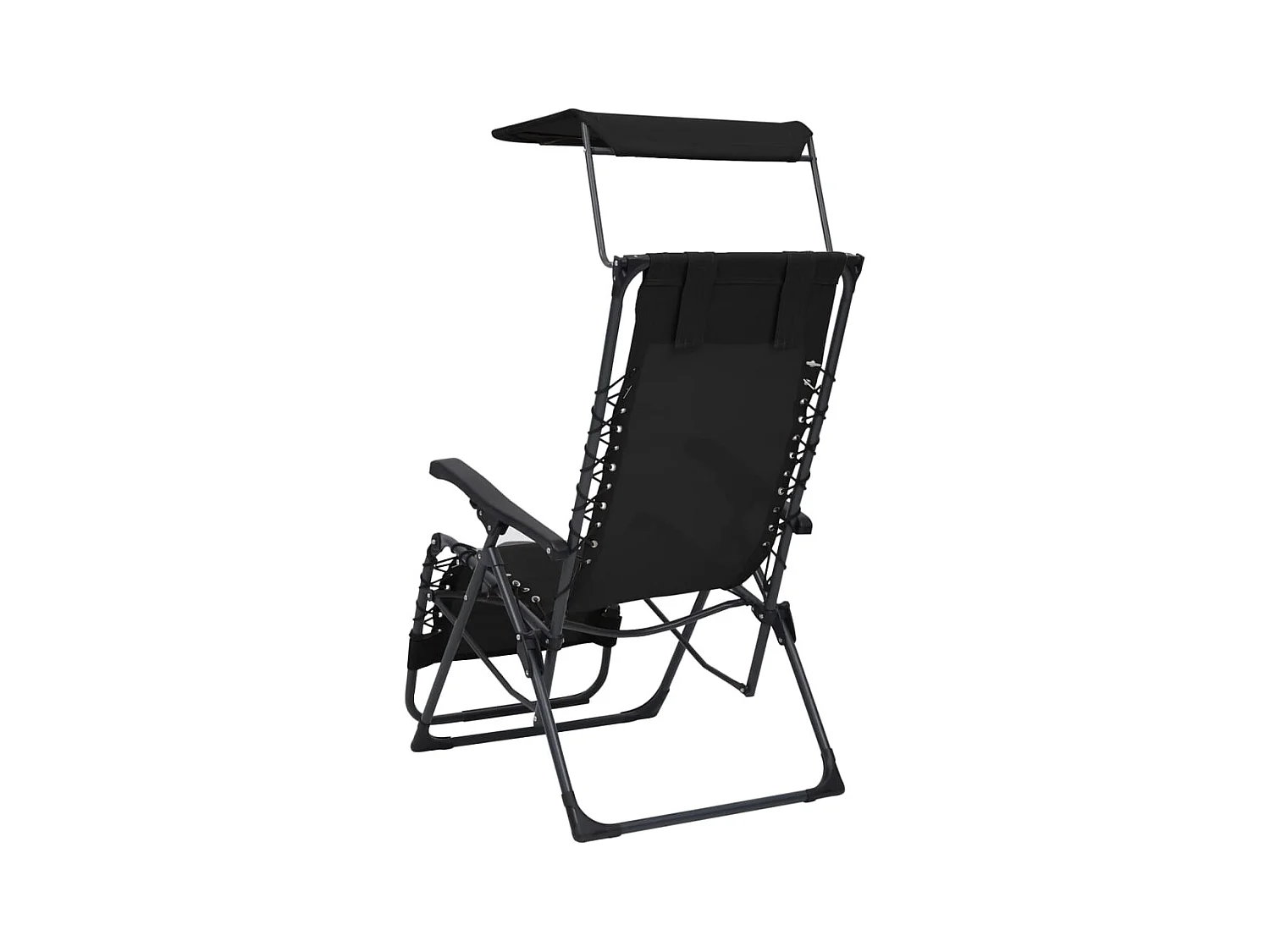 Chaises pliables de terrasse 2 pcs Textilène Noir