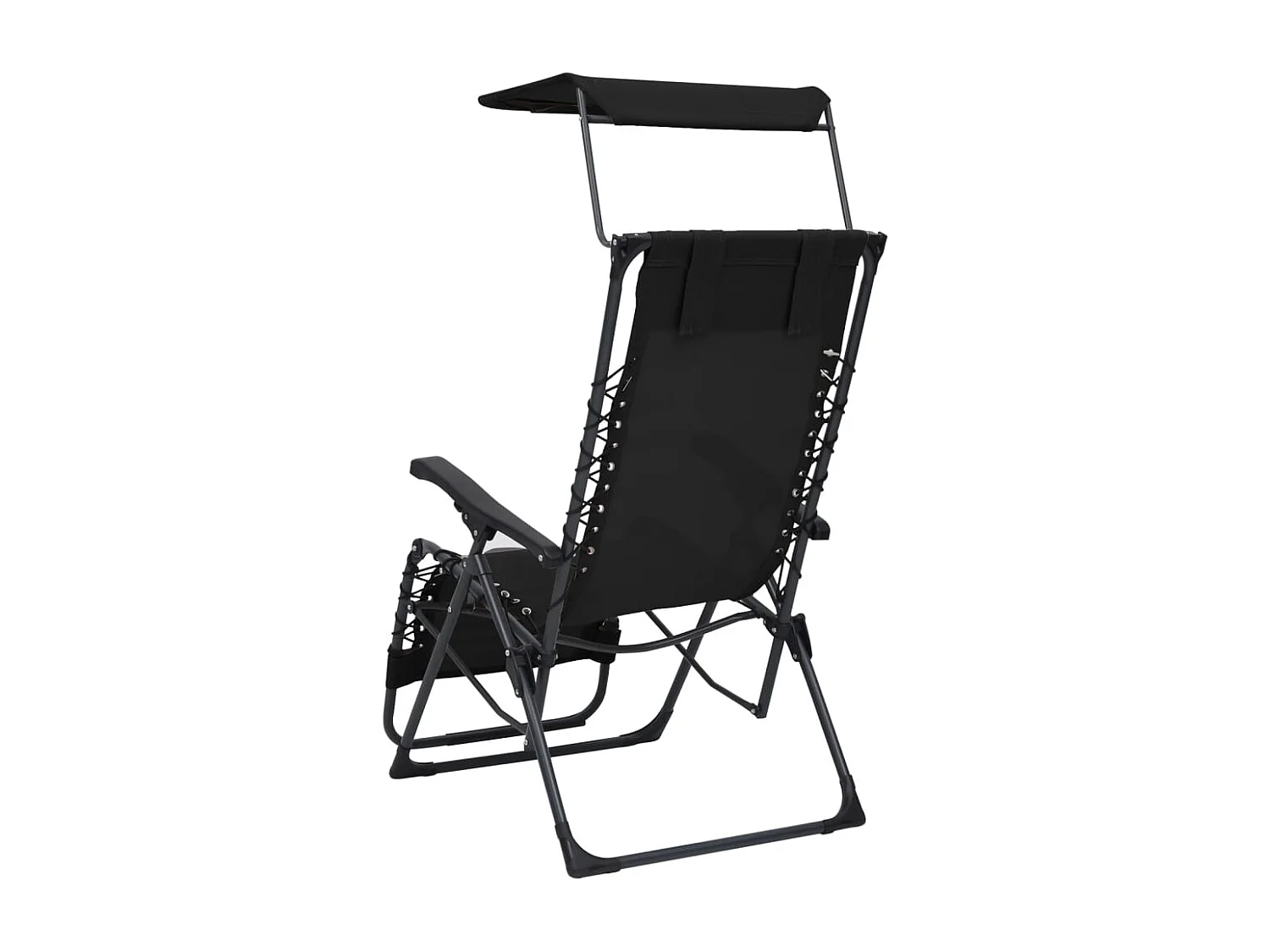 Chaises pliables de terrasse 2 pcs Textilène Noir