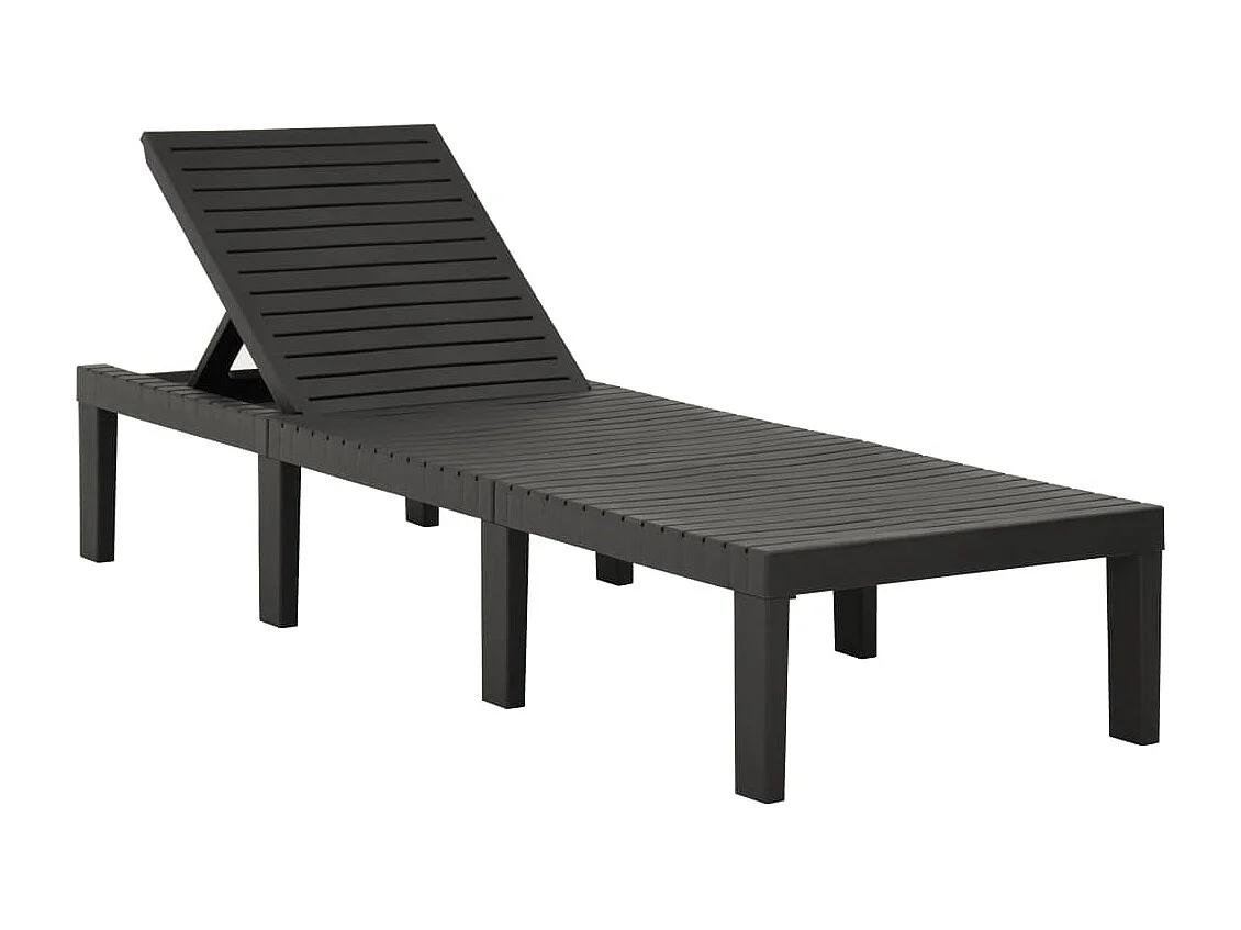 Chaise longue avec coussin Plastique Anthracite