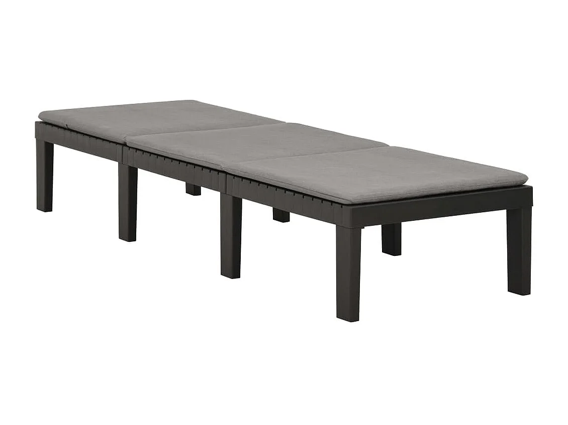 Chaise longue avec coussin Plastique Anthracite