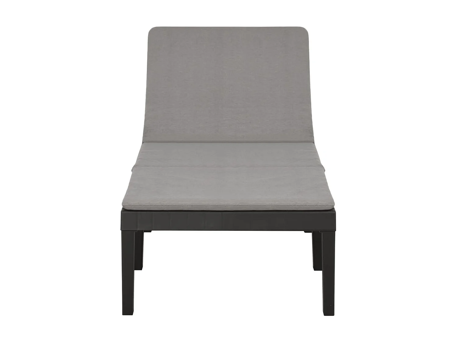 Chaise longue avec coussin Plastique Anthracite