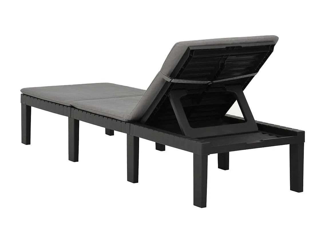 Chaise longue avec coussin Plastique Anthracite