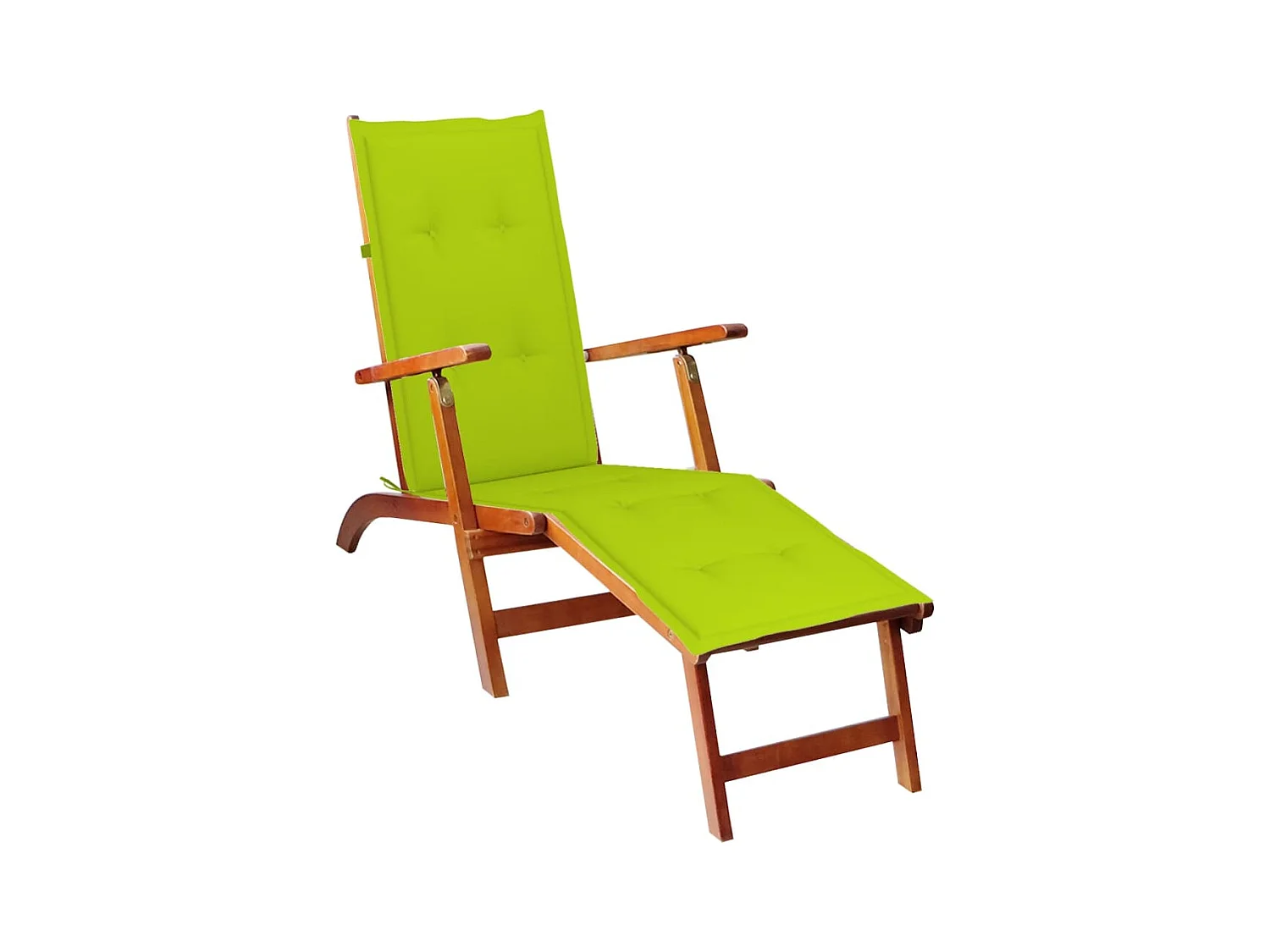 Chaise de terrasse avec repose-pied et coussin Acacia solide 10