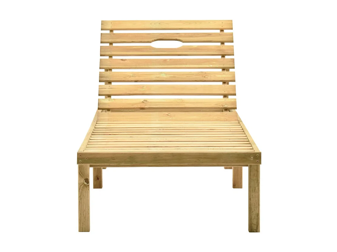 Chaise longue de jardin avec table et coussin Pin imprégné 9