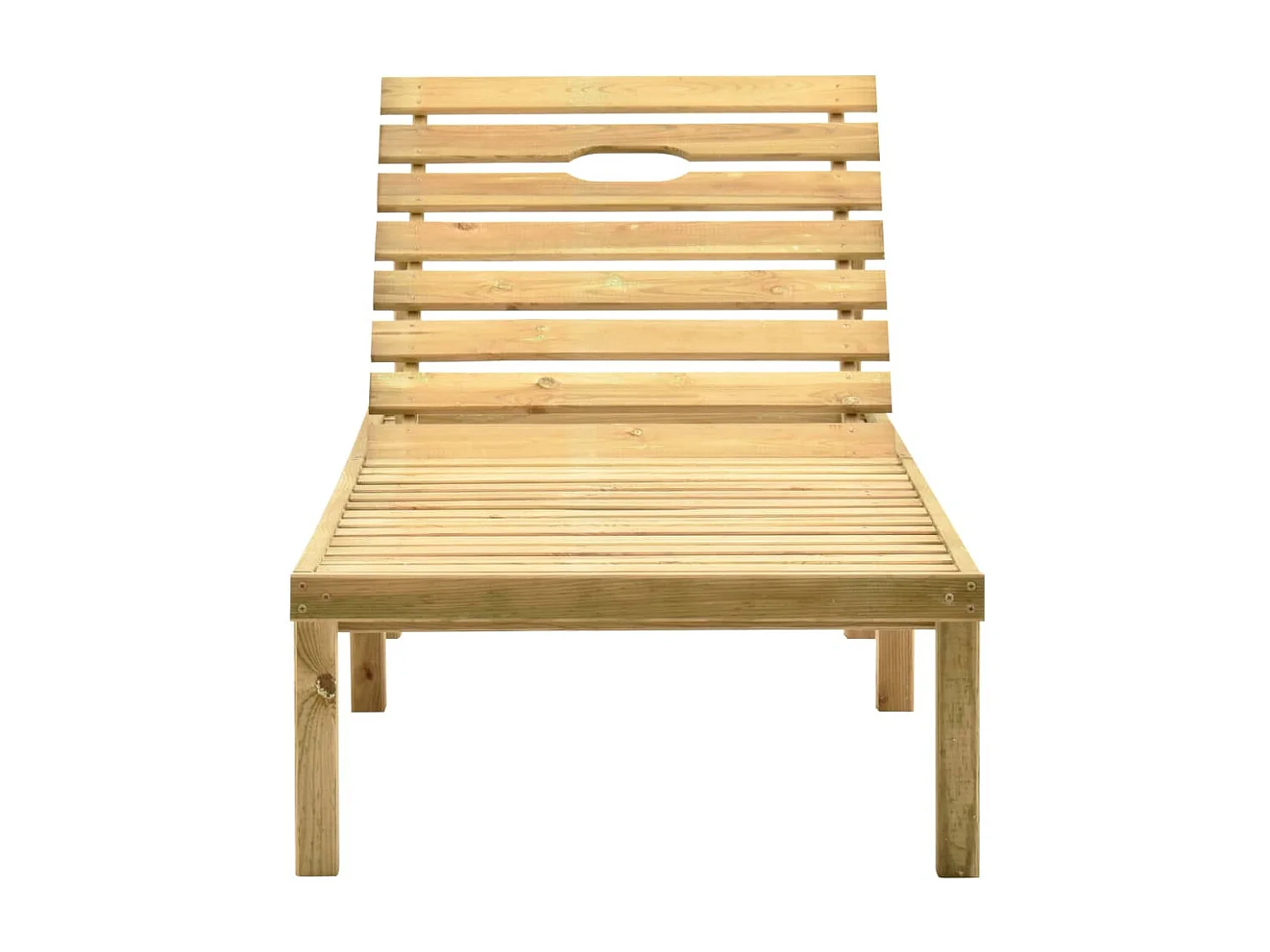 Chaise longue de jardin avec table et coussin Pin imprégné 9