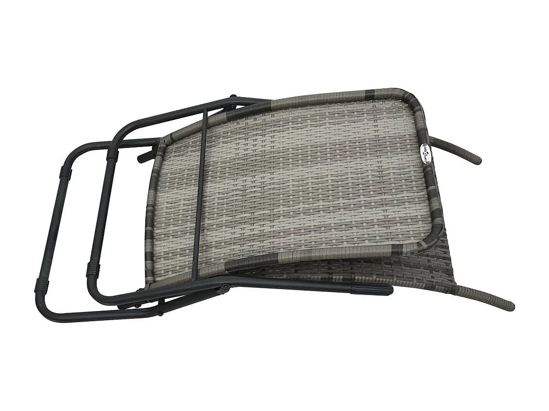 Chaise longue pliable Résine tressée Gris