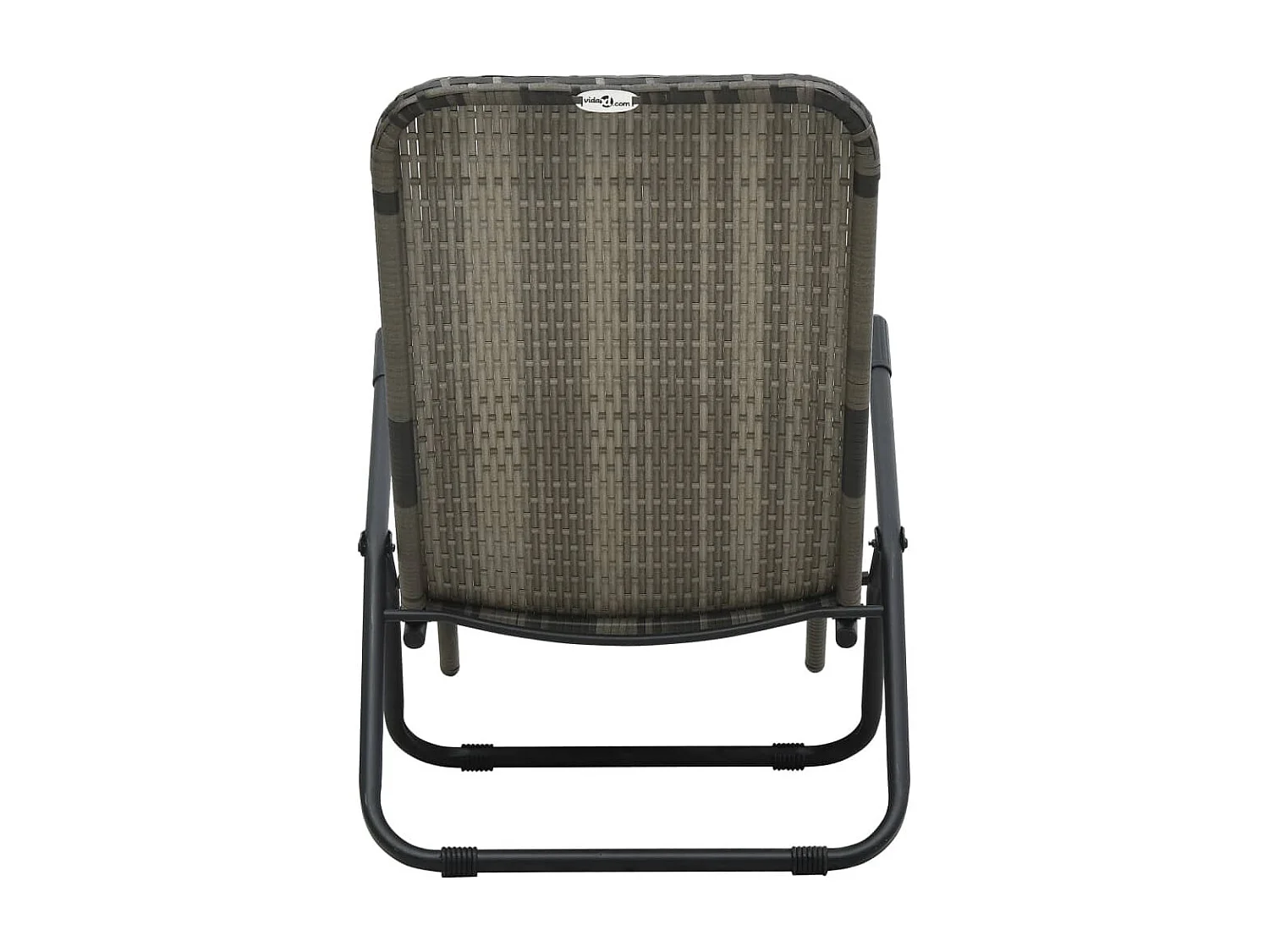 Chaise longue pliable Résine tressée Gris