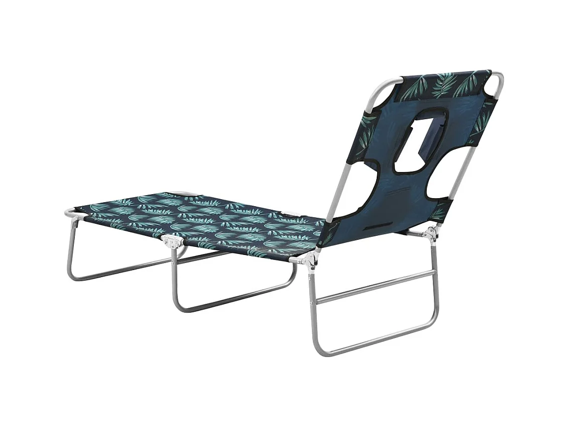 Chaise longue avec coussin de tête Acier Motif de feuilles