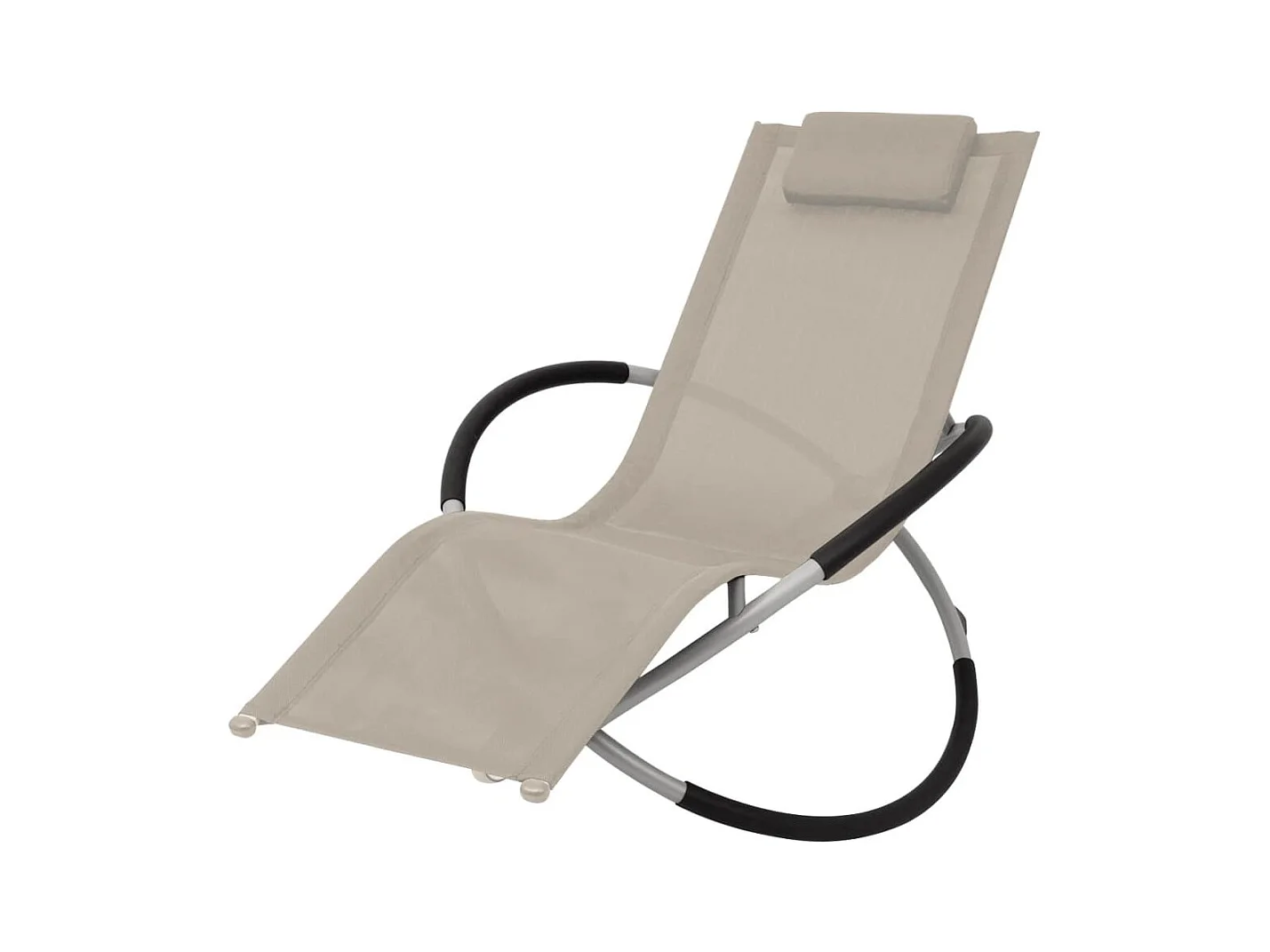 Chaise longue géométrique d'extérieur Acier Crème
