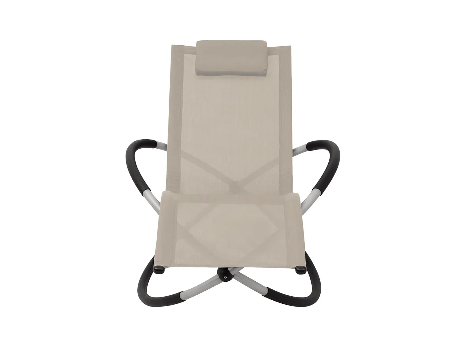 Chaise longue géométrique d'extérieur Acier Crème