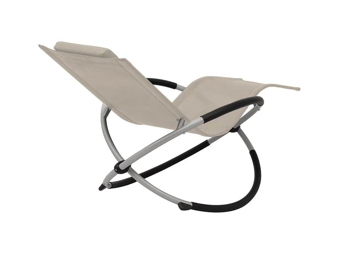 Chaise longue géométrique d'extérieur Acier Crème