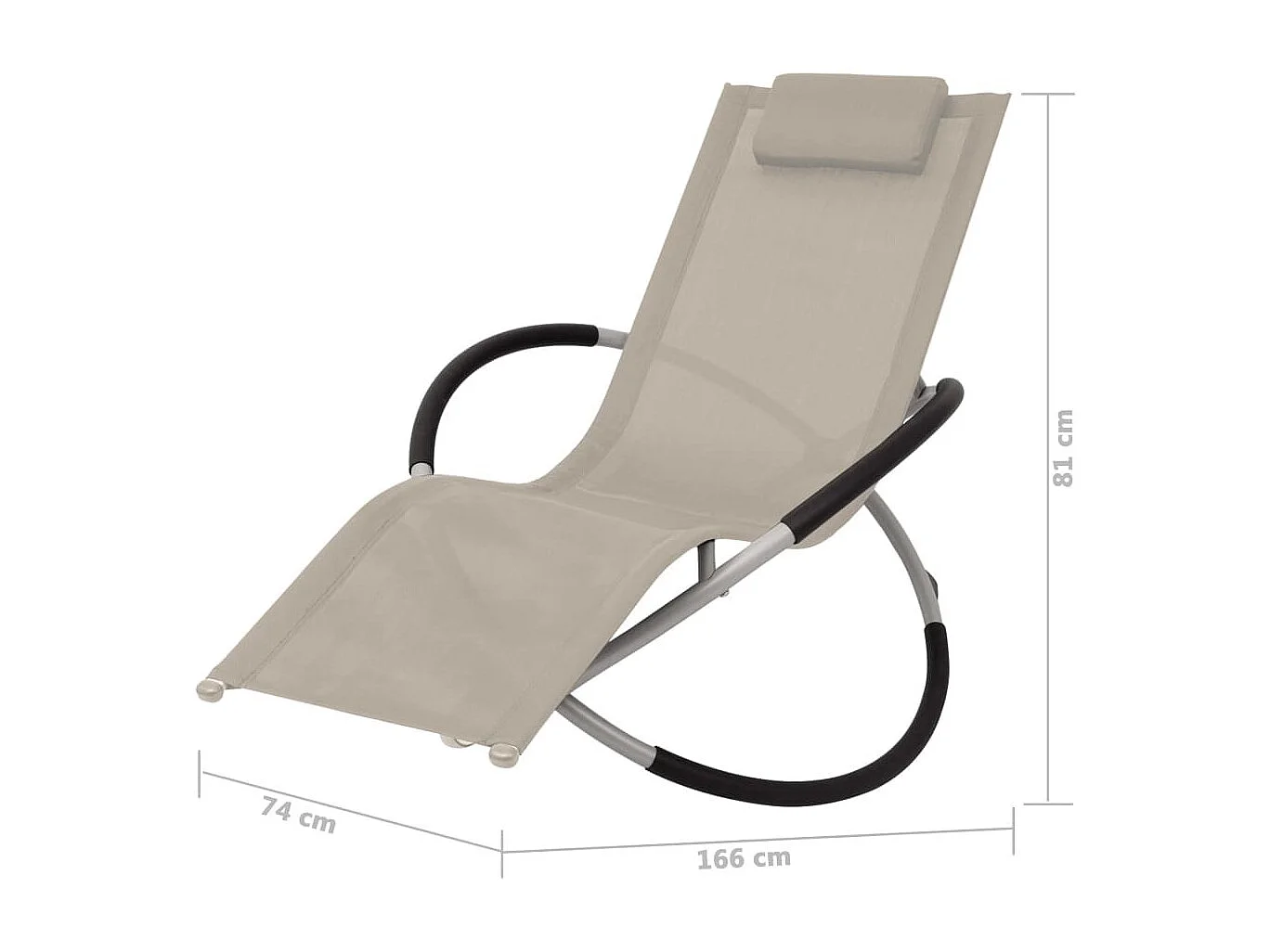 Chaise longue géométrique d'extérieur Acier Crème