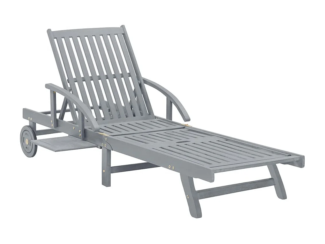 Chaise longue de jardin avec coussin Bois d'acacia solide 9