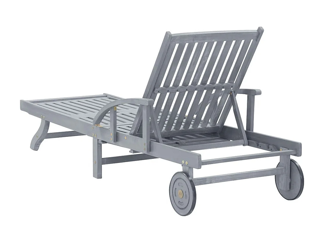 Chaise longue de jardin avec coussin Bois d'acacia solide 9