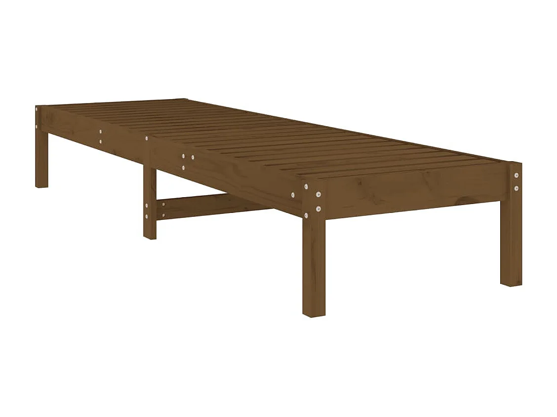 Chaise longue marron miel 199,5x60x74 bois massif de pin