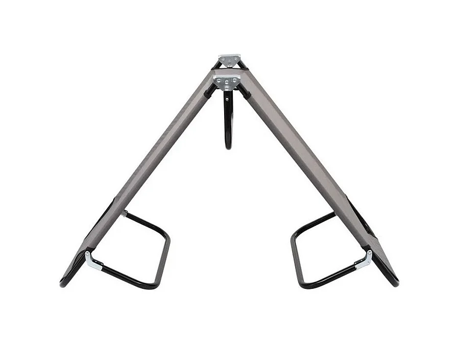 Chaise longue de jardin pliable tissu gris et métal noir Bura