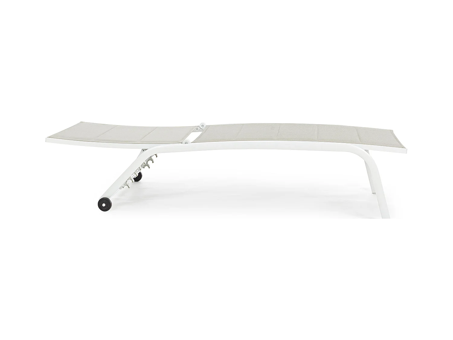 Chaise longue en aluminium et textylène blanc Chloé - Lot de 4