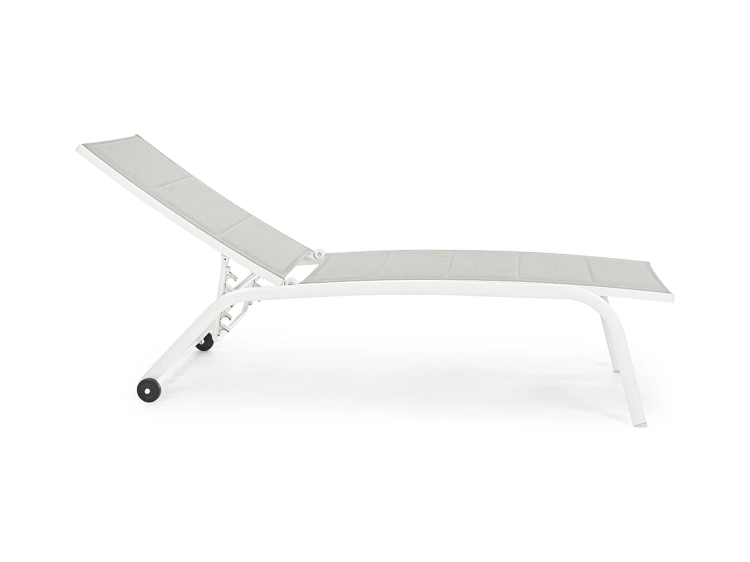 Chaise longue en aluminium et textylène blanc Chloé - Lot de 4