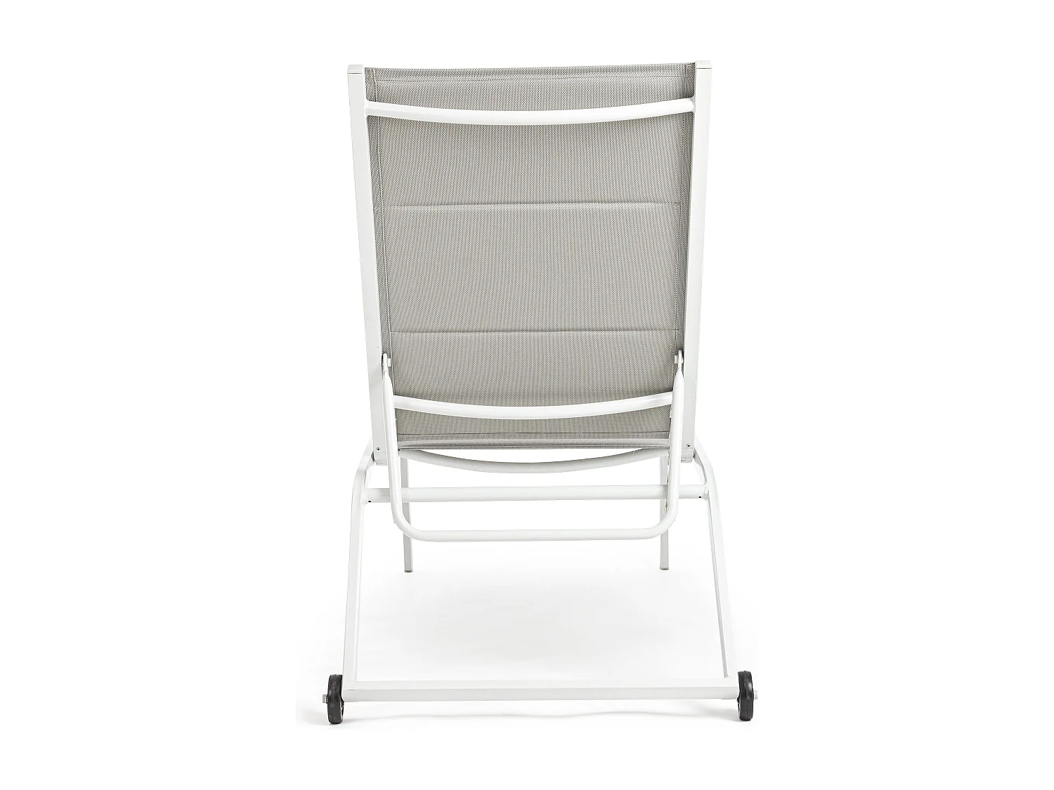 Chaise longue en aluminium et textylène blanc Chloé - Lot de 4