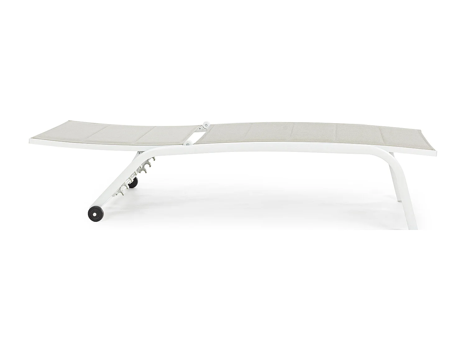 Chaise longue en aluminium et textylène blanc Chloé - Lot de 4