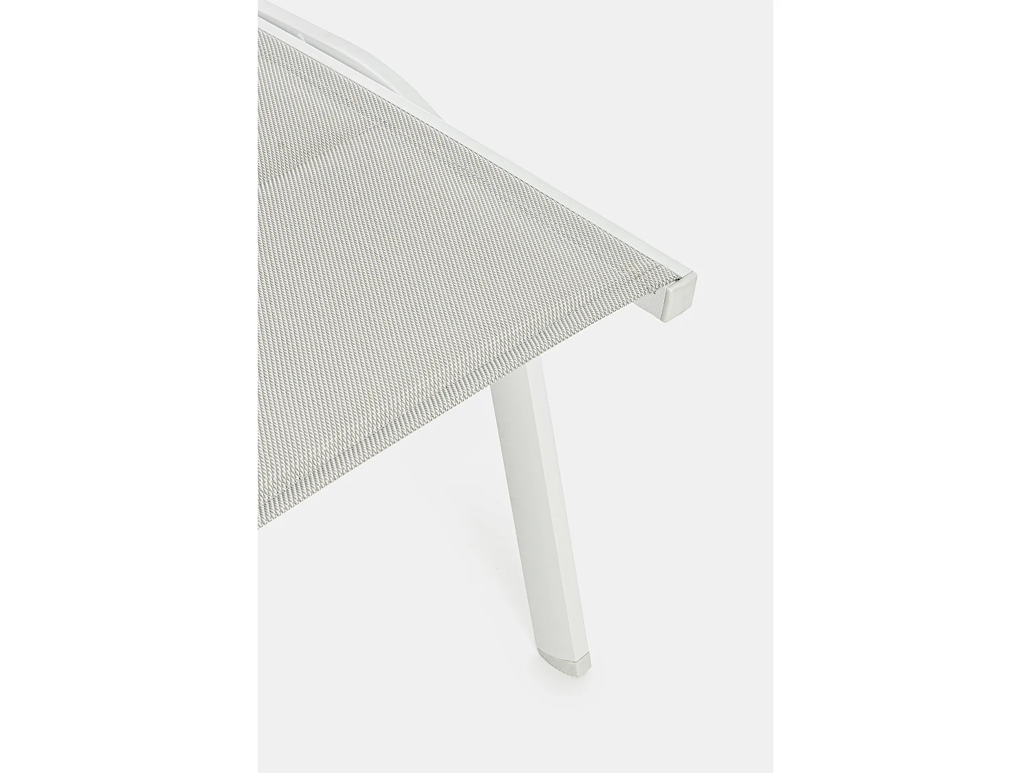 Chaise longue en aluminium et textylène blanc Chloé - Lot de 4