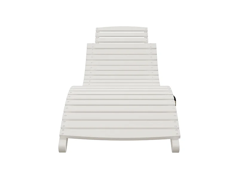 Chaise longue blanc 184x55x64 bois massif d'acacia