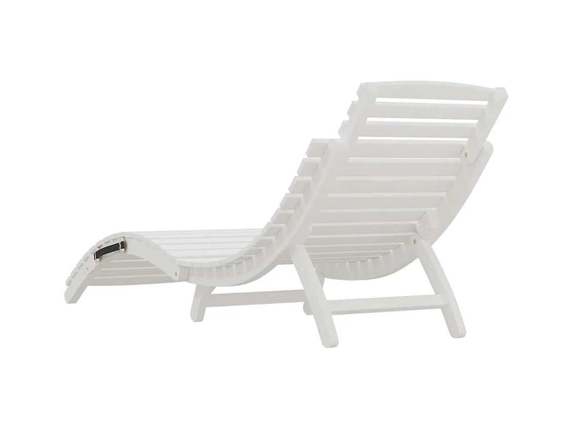 Chaise longue blanc 184x55x64 bois massif d'acacia
