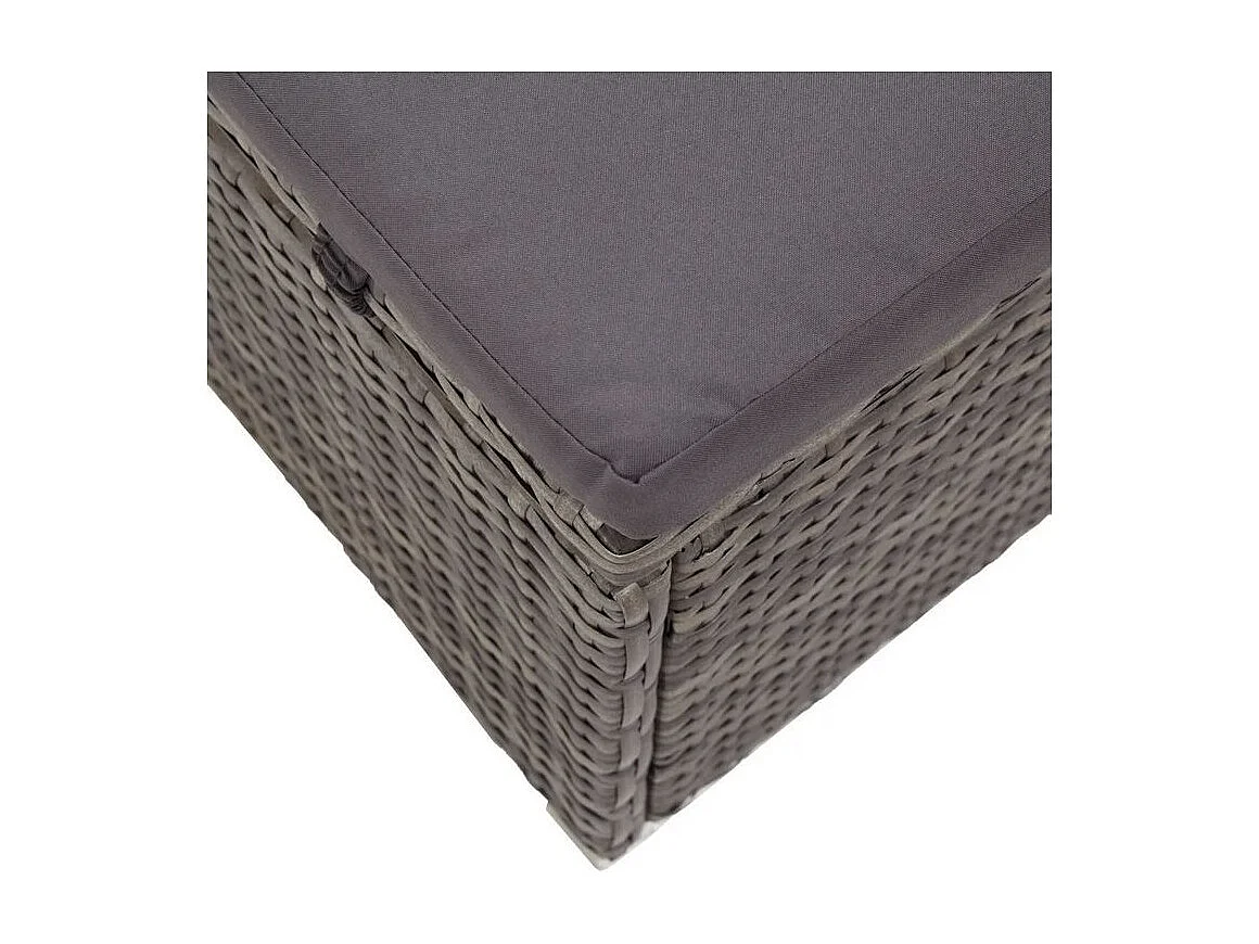 Chaise longue avec auvent tissu et résine tressée noire Nasher 2