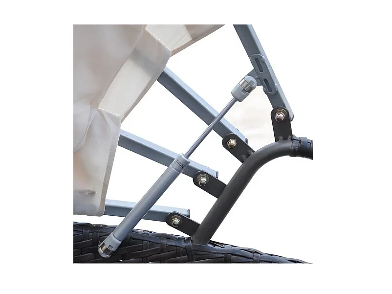 Lit de jardin avec auvent résine tressée marron Velass