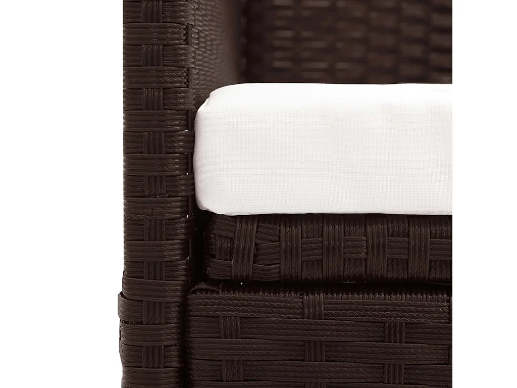 Canapé de jardin avec auvent Résine tressée Marron