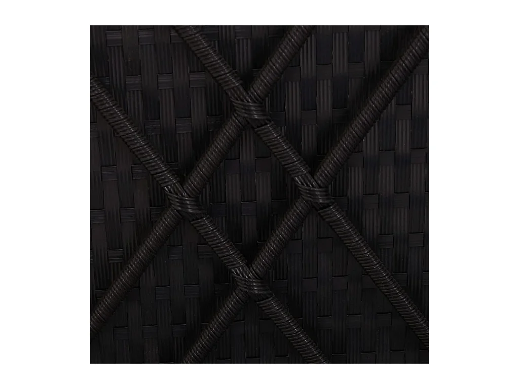 Chaises longues de jardin table à thé 3 pcs Résine tressée Noir