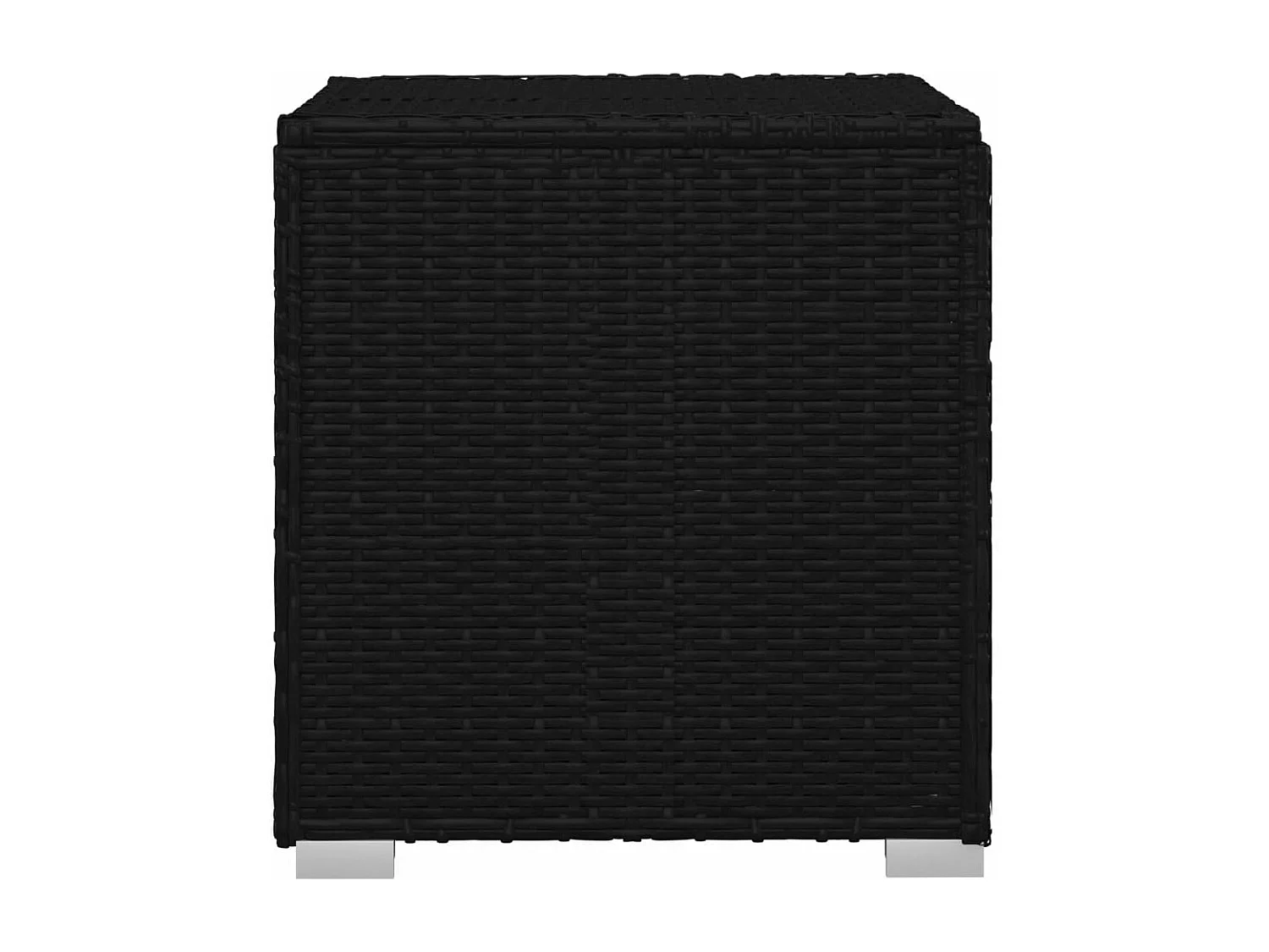 Chaises longues de jardin table à thé 3 pcs Résine tressée Noir