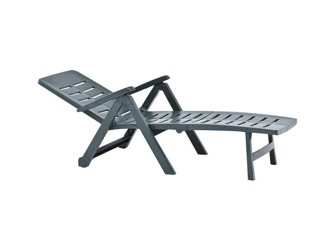 Chaise longue pliable Plastique Vert 2