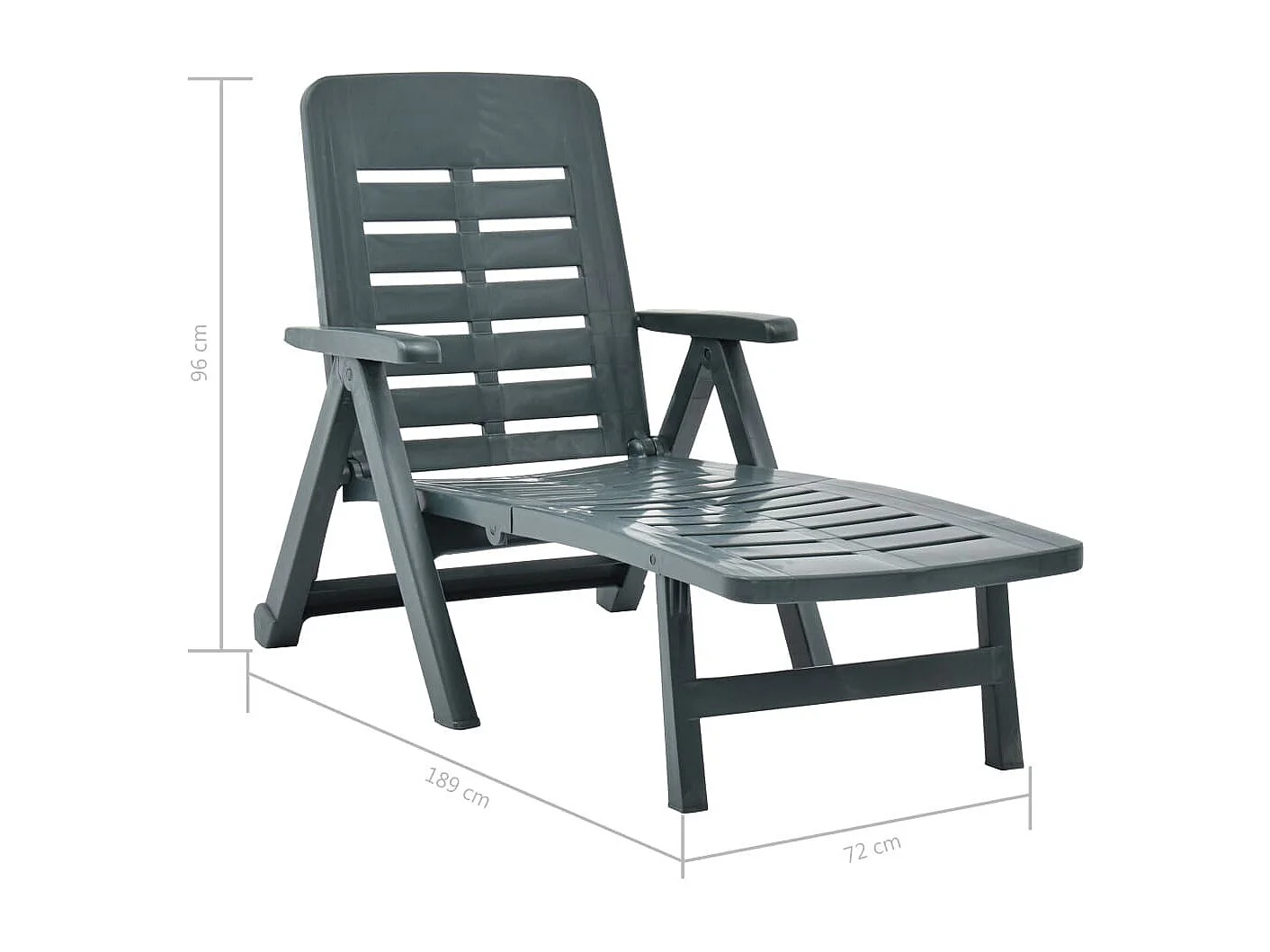 Chaise longue pliable Plastique Vert 2