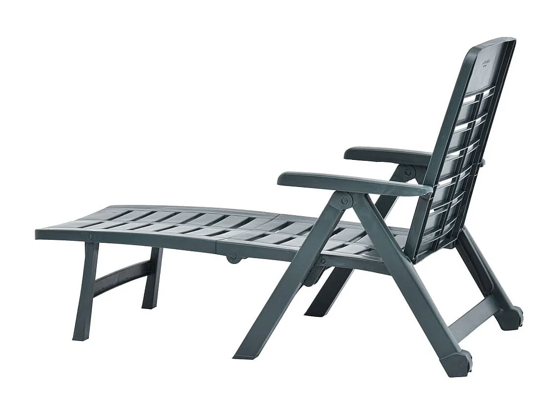 Chaise longue pliable Plastique Vert 2