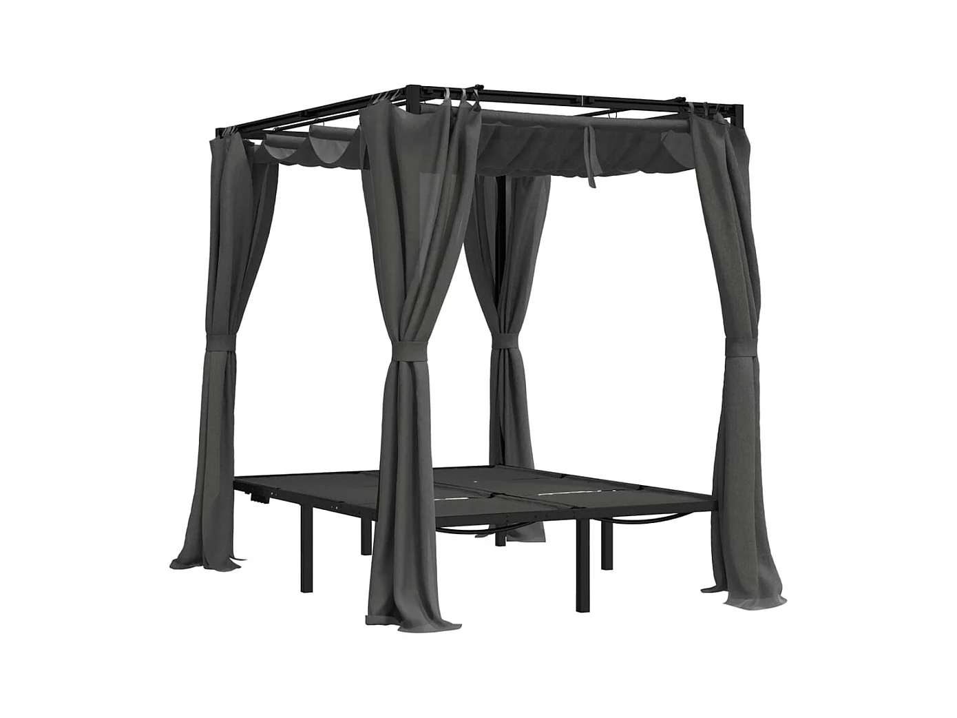 Chaise longue double avec rideaux latéraux et supérieurs