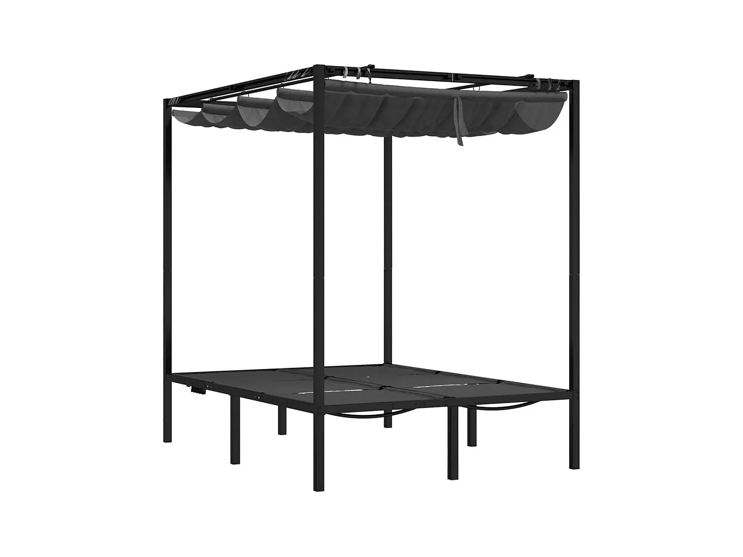 Chaise longue double avec rideaux latéraux et supérieurs