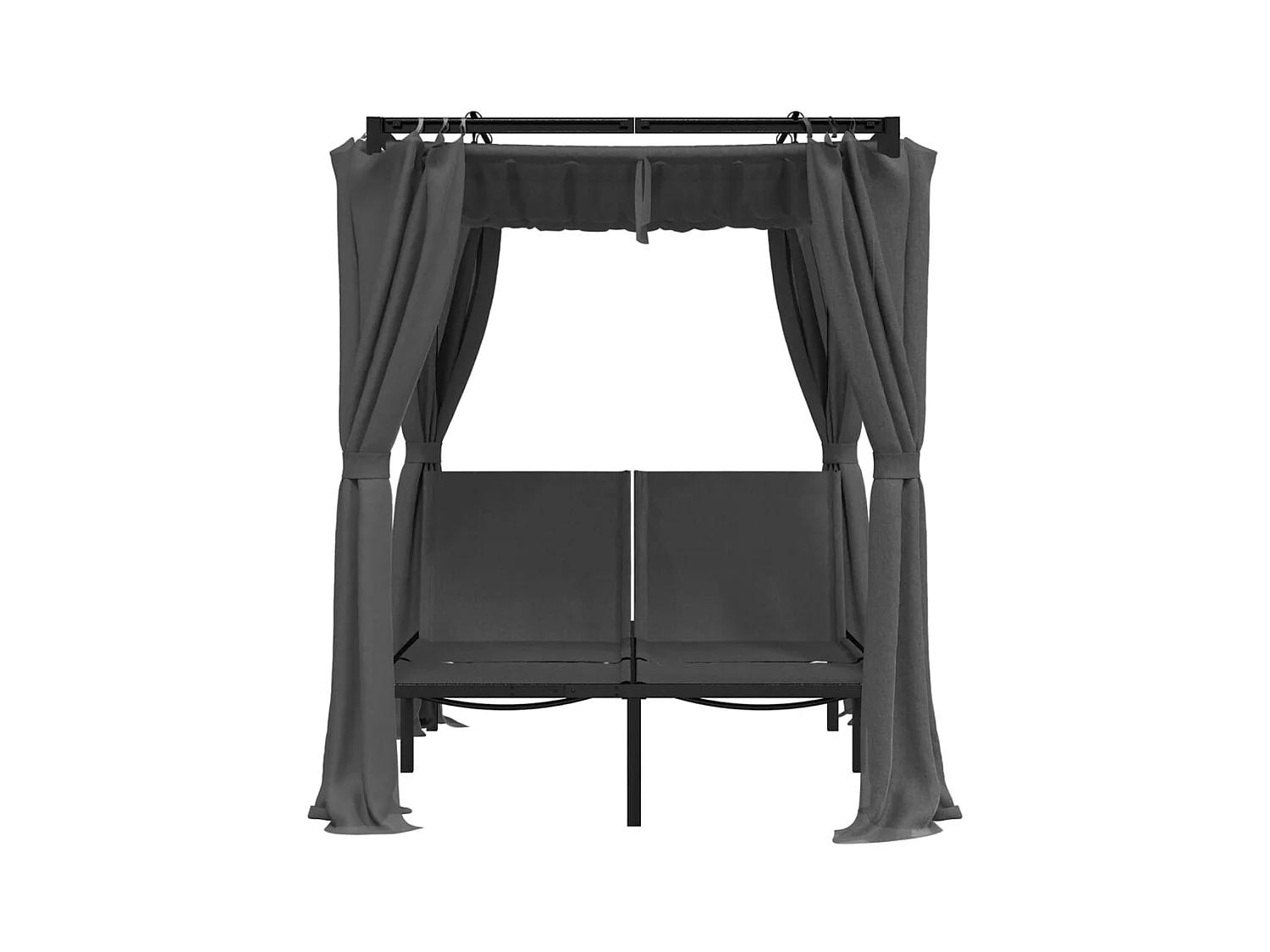 Chaise longue double avec rideaux latéraux et supérieurs